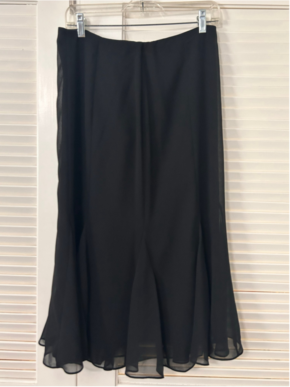 NWT J.B.S. Ltd. Black Chiffon Flounce Maxi Skirt Vintage Size 10